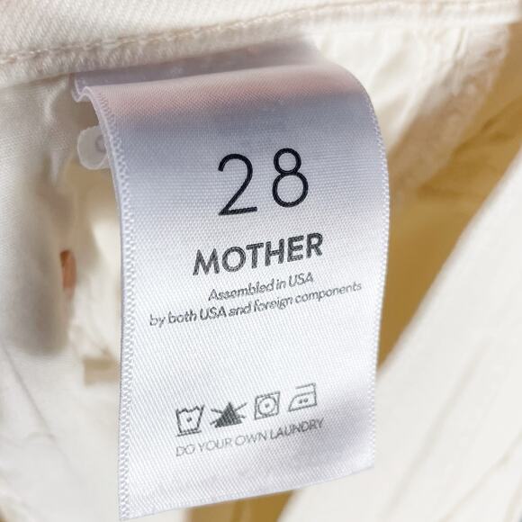 MOTHER Flare & Wide Leg Jeans in Cream - Picture 12 of 13